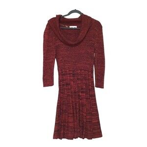 Sweater Dress Studio One New York Womens Sz XL Red/Black Party Holiday Festive